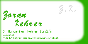 zoran kehrer business card